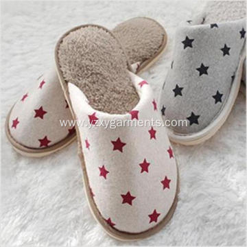 White spotted home warm slippers